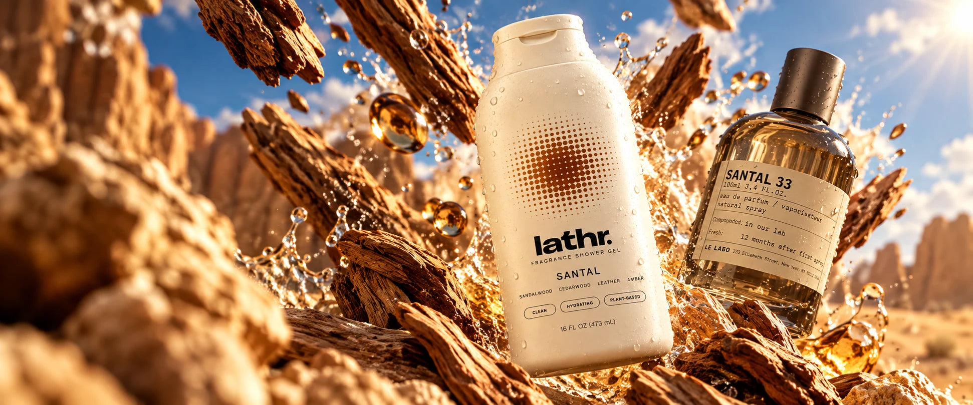 LATHR fragrance shower gels with citrus, flowers and water splash